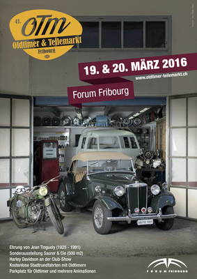 Bild (1/5): Plakat des 41. Oldtimer & Teilemarkt Fribourg (© Bruno von Rotz, 2015)