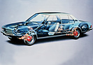 Bild (12/18): Opel Rekord D (1972) – bei diesem Schnittbild werden die Aufhängungskonstruktionen hervorgehoben. (© Zwischengas Archiv, 1972)