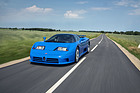 Bild (1/9): Bugatti EB110 GT (1992) – in Bugatti-typischem Blauton (© Zwischengas Archiv, 1992)